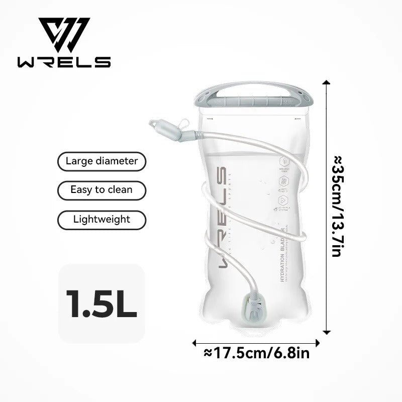 WRELS 1.5L/2L/2.5L/3L TPU Hydration Bladder BPA Free Water Reservoir Water Bag for Running Cycling Hiking Water Storage Bag