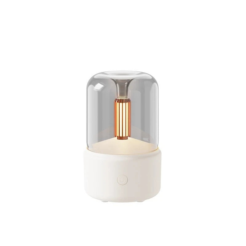 New Candlelight Aromatherapy Humidifier - Compact Desktop Spray with Essential Oil Atomization for Home & Office Use