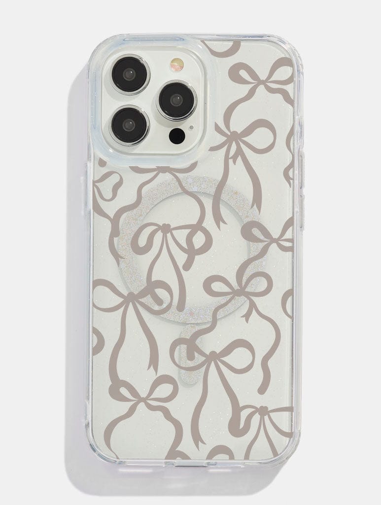 Neutral Bows Glitter MagSafe iPhone Case