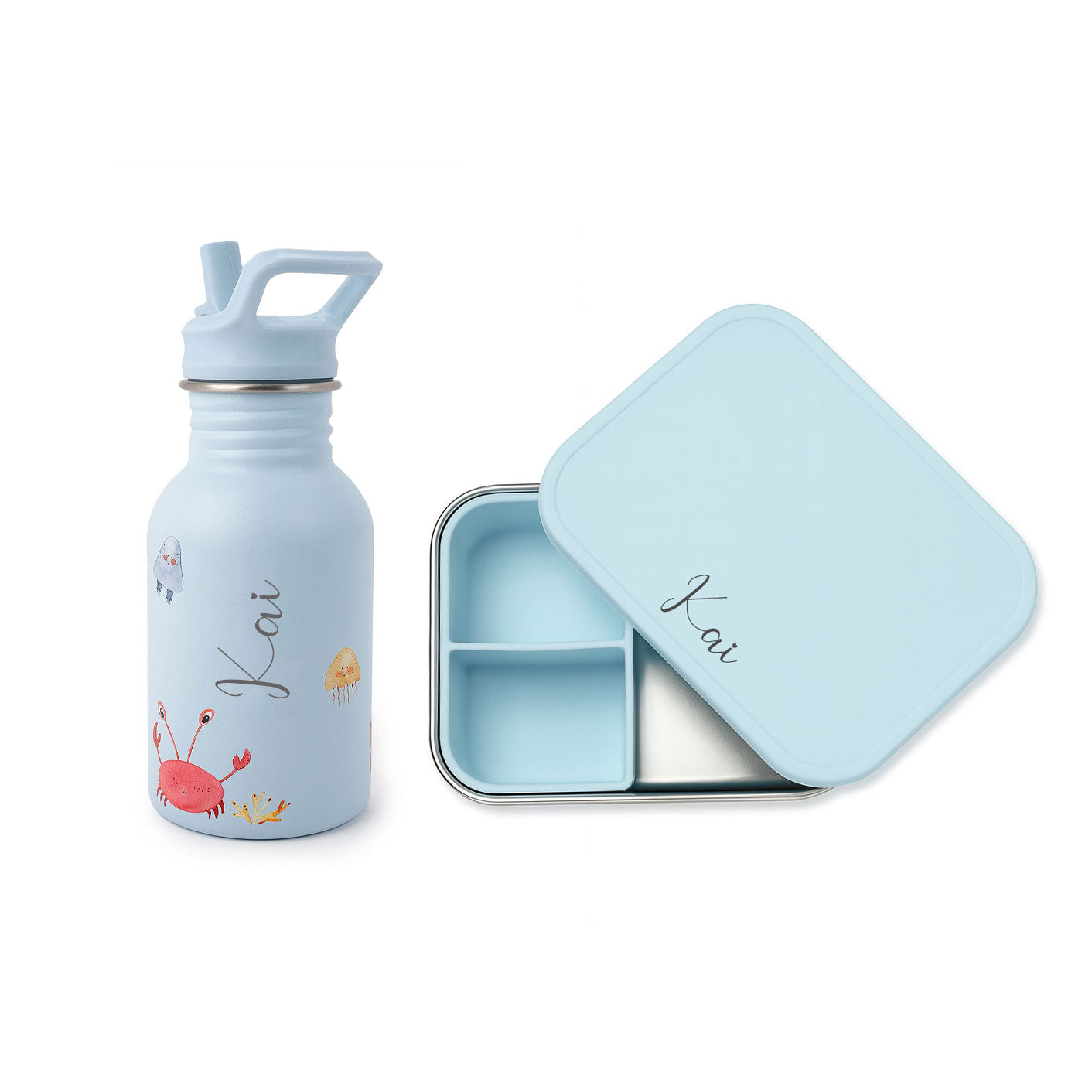JBØRN Personalised Water Bottle & Lunch Box Set