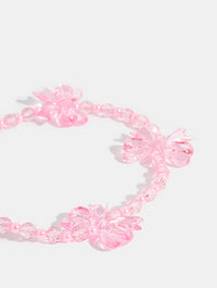 Pink Bow Beaded Strap