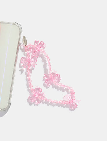 Pink Bow Beaded Strap