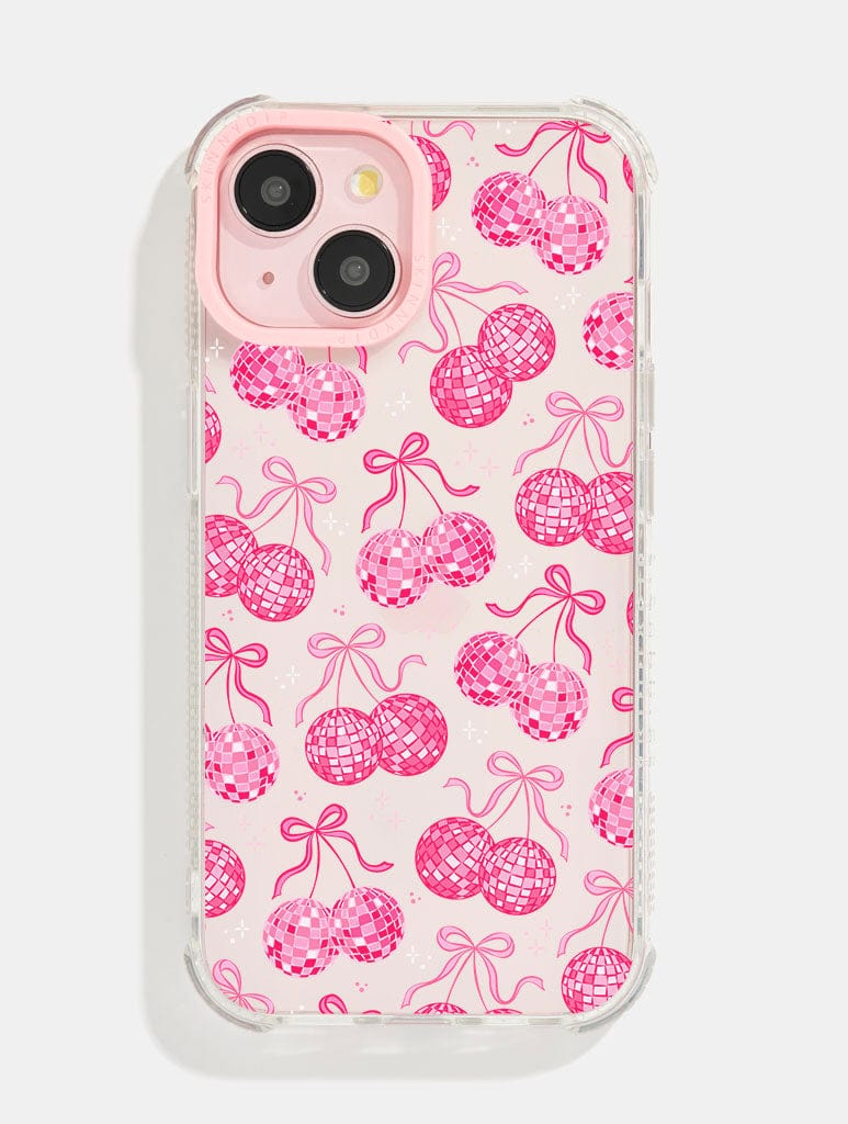 Pink Bow Disco Cherry Shock iPhone Case