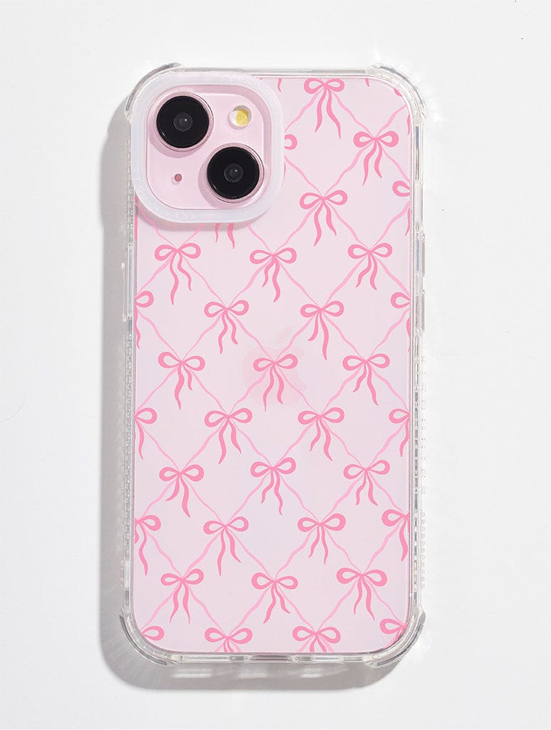 Quilted Bow Pink Shock iPhone Case