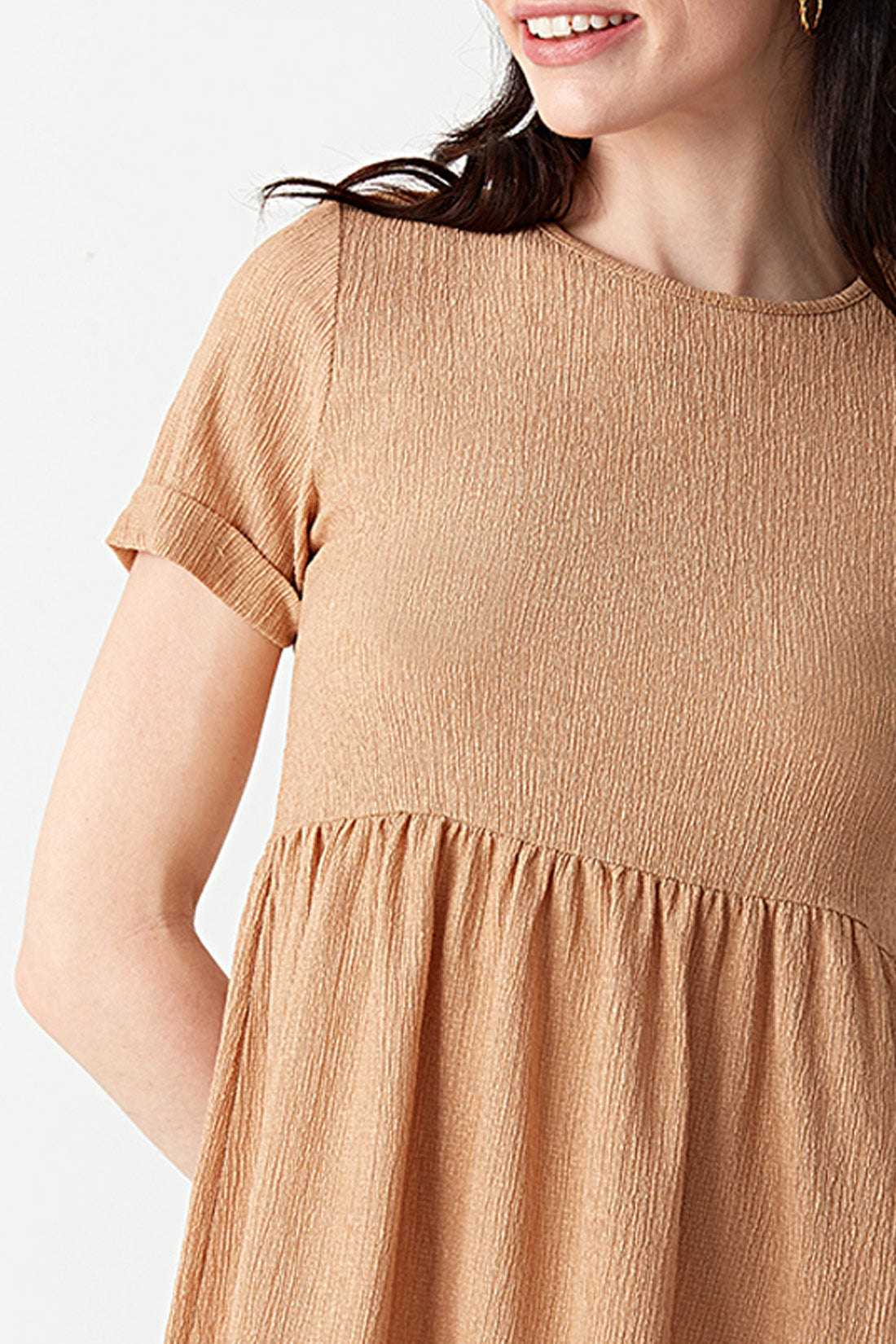 Pebble Textured Smock Dress