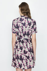 Multi Collarless Printed Shirt Dress
