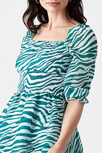 Green Zebra Chiffon Rara Dress
