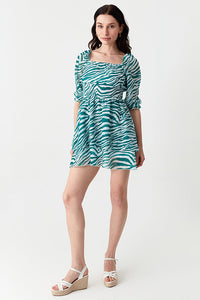 Green Zebra Chiffon Rara Dress