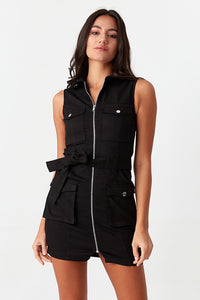 Black Sleeveless Casual Bodycon Dress