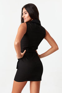 Black Sleeveless Casual Bodycon Dress