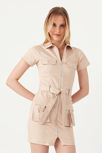 Stone D-Ring Casual Bodycon Dress
