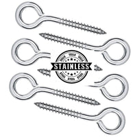 STAINLESS STEEL HEAVY DUTY SCREW IN EYE HOOKS Metal/Wood/Thread/Twist/Ring/Hoop 65mm (10pcs)