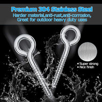 STAINLESS STEEL HEAVY DUTY SCREW IN EYE HOOKS Metal/Wood/Thread/Twist/Ring/Hoop 55mm (10pcs)