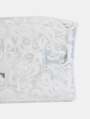 White Bow Makeup Bag