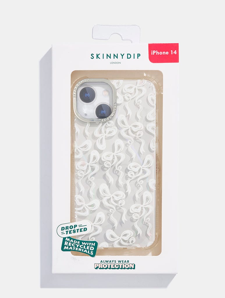 White Bow Swirl Shock iPhone Case