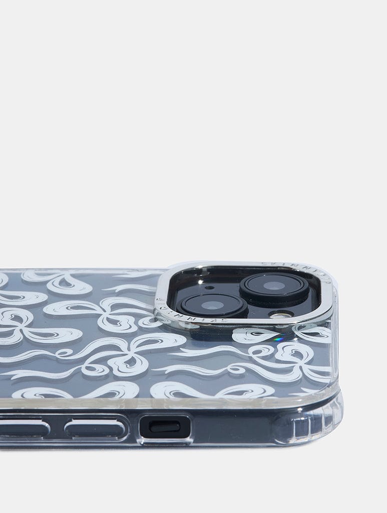White Bow Swirl Shock iPhone Case