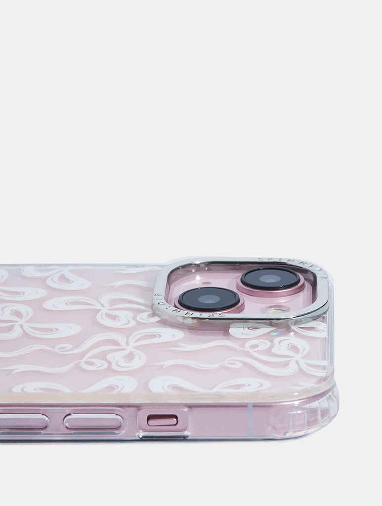 White Bow Swirl Shock iPhone Case