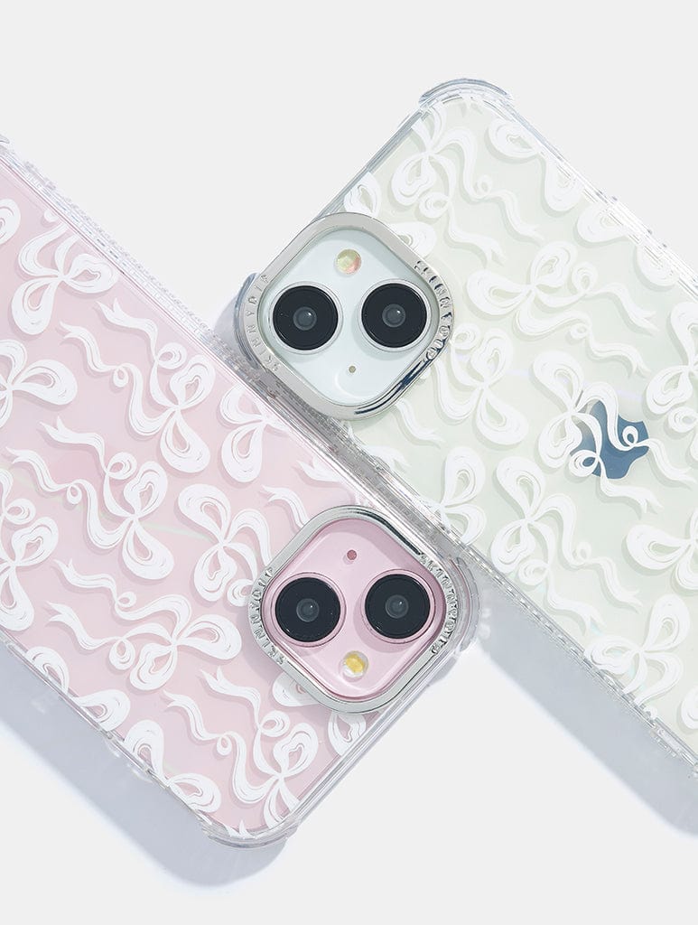 White Bow Swirl Shock iPhone Case