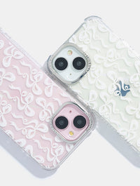 White Bow Swirl Shock iPhone Case