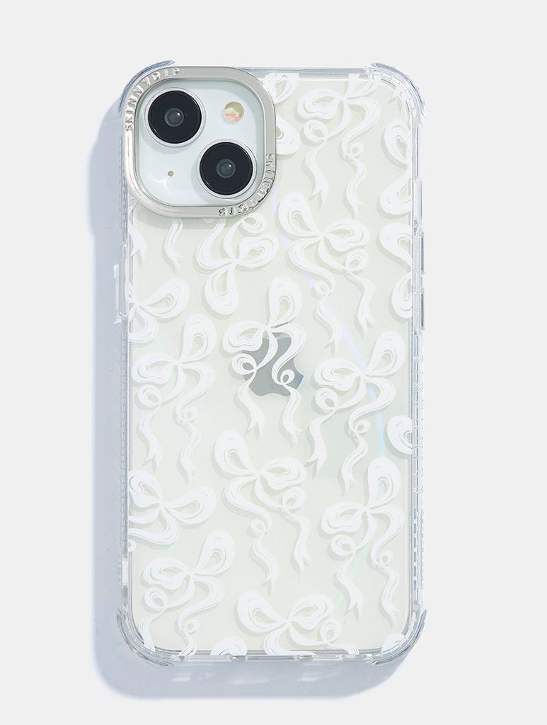 White Bow Swirl Shock iPhone Case