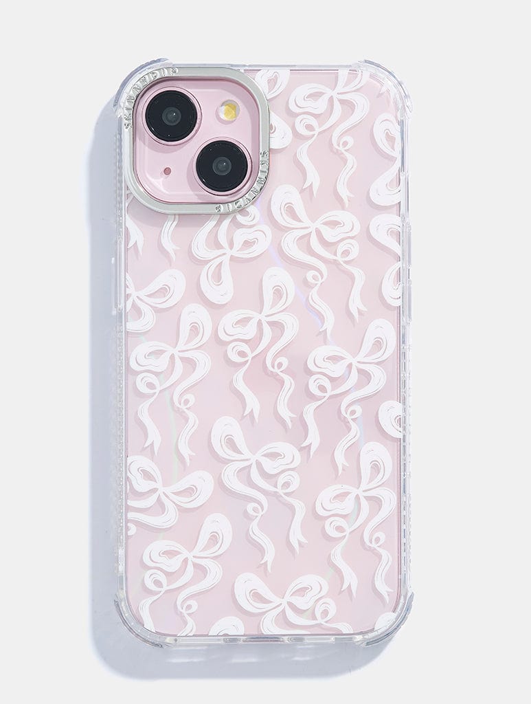 White Bow Swirl Shock iPhone Case