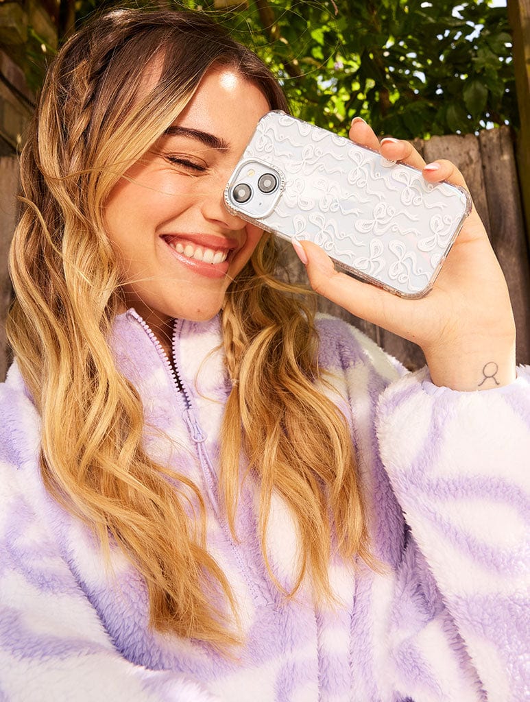 White Bow Swirl Shock iPhone Case