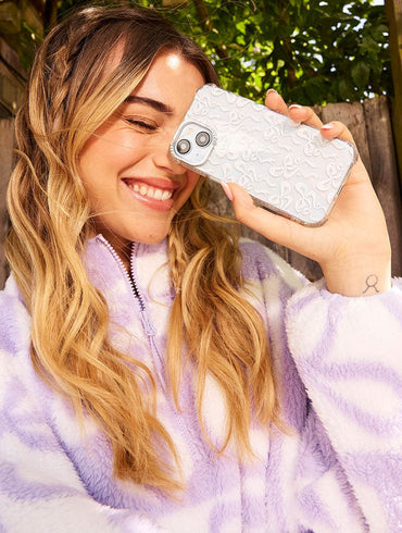 White Bow Swirl Shock iPhone Case