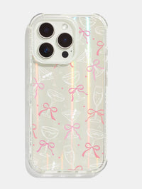 White Cocktail Bows Shock iPhone Case