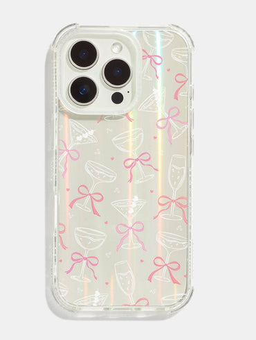 White Cocktail Bows Shock iPhone Case