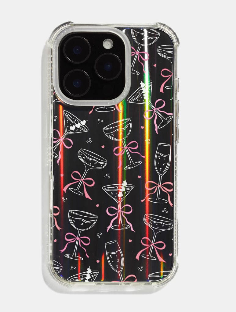 White Cocktail Bows Shock iPhone Case