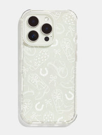 White Coquette Cowgirl Shock iPhone Case