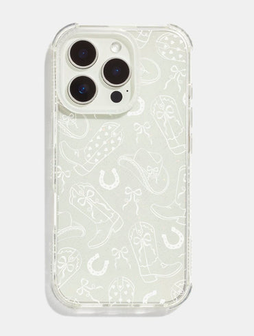White Coquette Cowgirl Shock iPhone Case