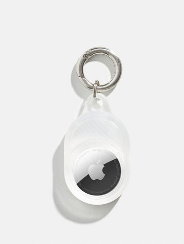 White Single Bow AirTag Case in Gloss