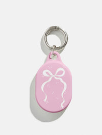 White Single Bow AirTag Case in Gloss